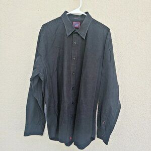 UnTuckit Men's Black Performance Button Up Long Sleeve Shirt Sz XXL